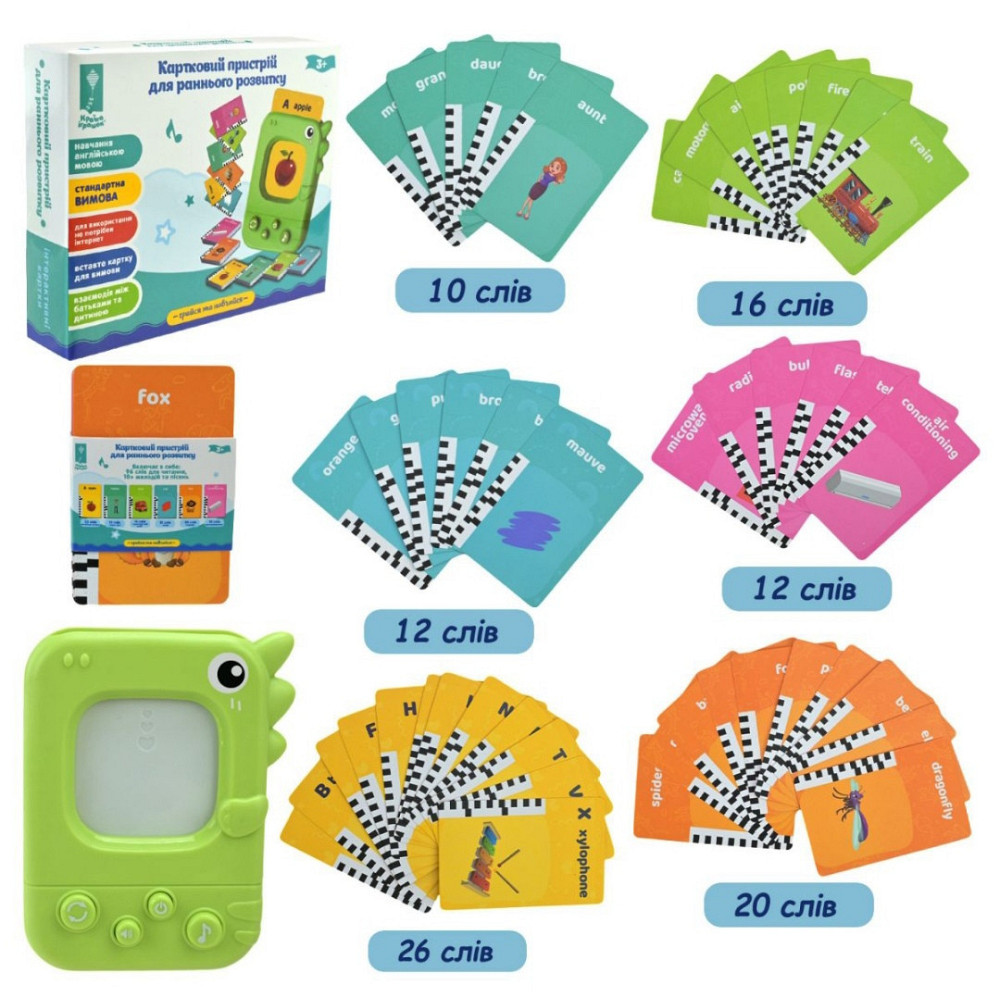 Картковий пристрій для вивчення англійської 96 слів по 6 темам Київ - фото 1