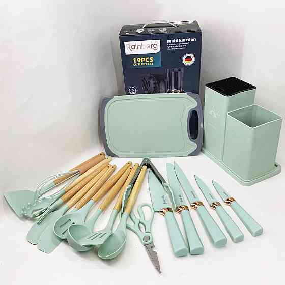 Силіконові аксесуари для кухні, Набір силіконових приладдя на підставці, Кухонний комплект з силікону VE-18 Львів