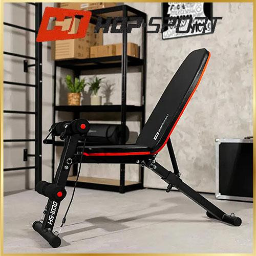 Тренувальна лава для дому та спортзалу, регульована з еспандерами Спортивна лава для тренувань HopSport Київ - фото 1