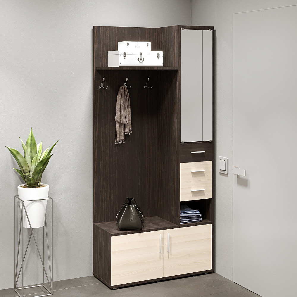 Прихожая с крючками Эверест Ривьера венге + дуб молочный (DTM-2191) Днепр - изображение 1