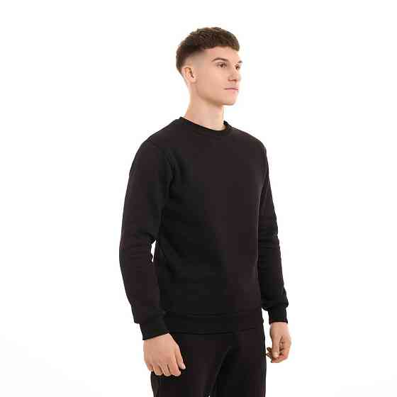 Свитшот мужской однотонный чёрный Pobedov 007 ЗИМА Киев