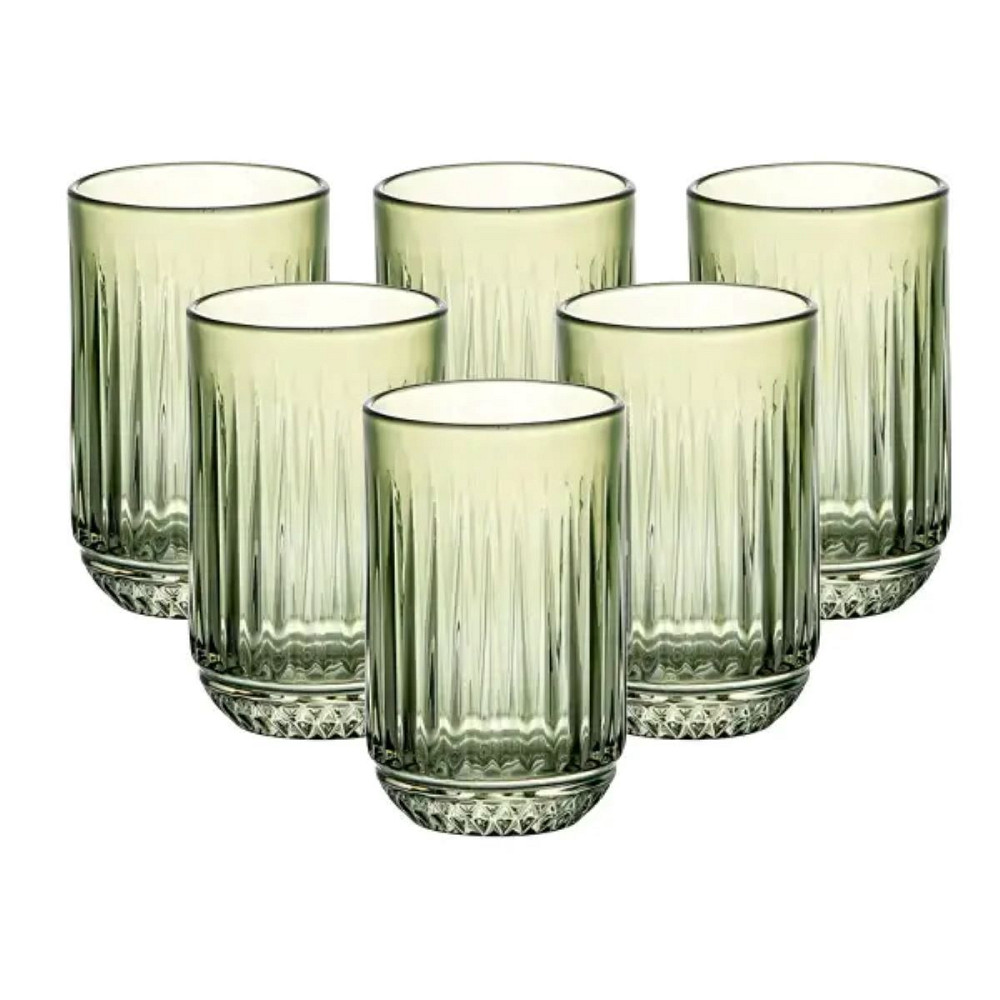 Набір склянок 6 штук 450 мл скляні зелений HP4146 Коломия - фото 1