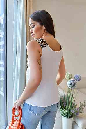 Жіноча майка з принтом Jessa 50-52, Белый Киев