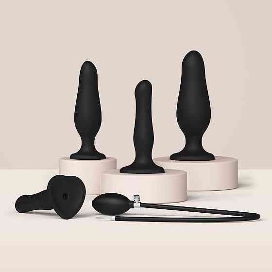 Надувной фаллоимитатор Strap-On-Me INFLATABLE DILDO PLUG - NOIR, шарик внутри, диаметр до 6 см Sex Aura Киев