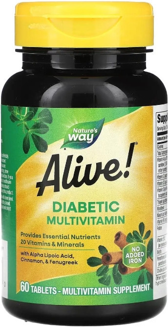 Комплекс вітамінів і мінералів Alive! Diabetic Multivitamin 60 таб Київ - фото 1