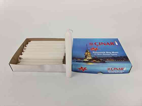 Свеча в коробке 18,5 см Ø 2 см 50 грамм 16шт./уп. (большая) (16 шт) Харьков