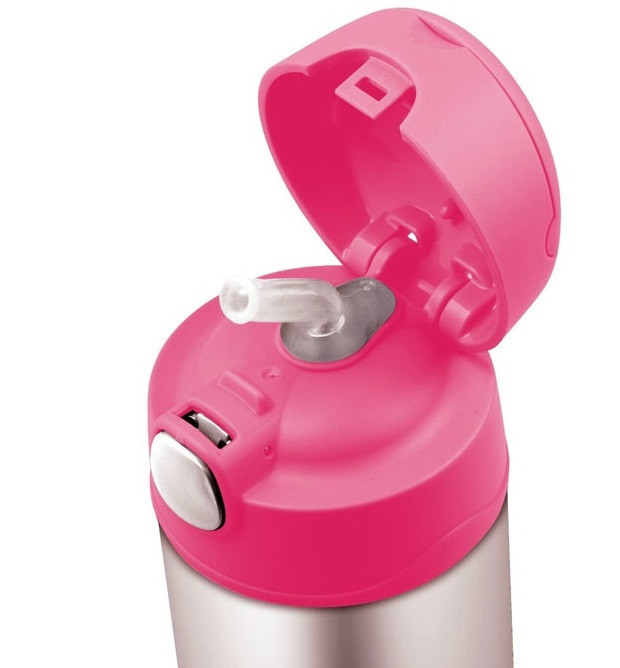 Дитяча Термофляга з трубочкою для напоїв 355 мл Thermos "FUNTAINER" (12001B) Нержавіюча сталь Нововолинськ - фото 2