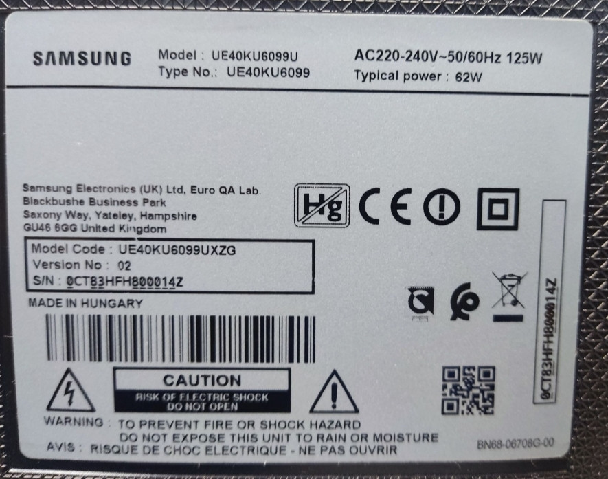 Телевизор: Samsung UE40KU6099 (40