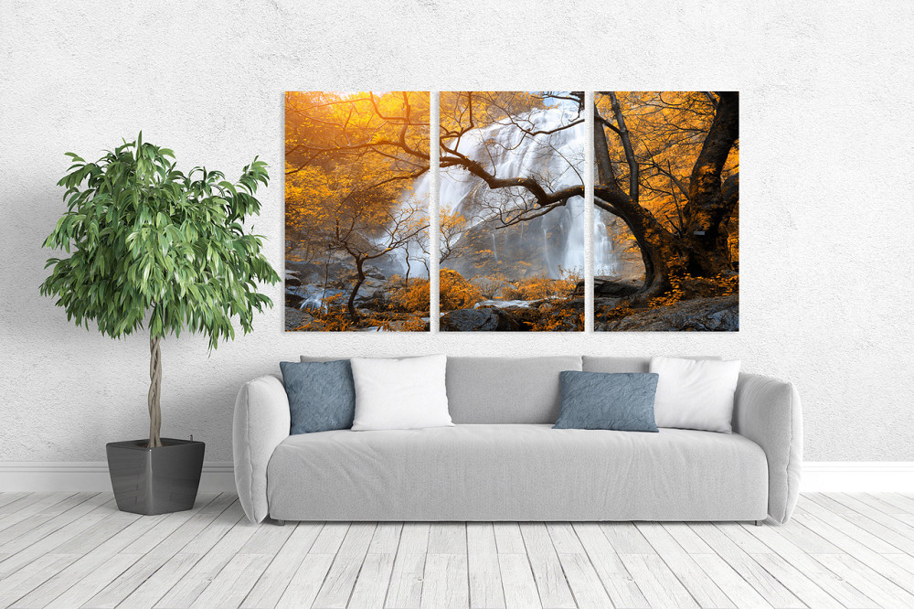 Модульная картина в гостиную / спальню    Водопад    ART-056_3A Киев - изображение 2