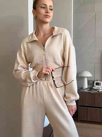 Женский теплый прогулочный костюм из турецкой ангоры Кремовый, 46/48 Одесса