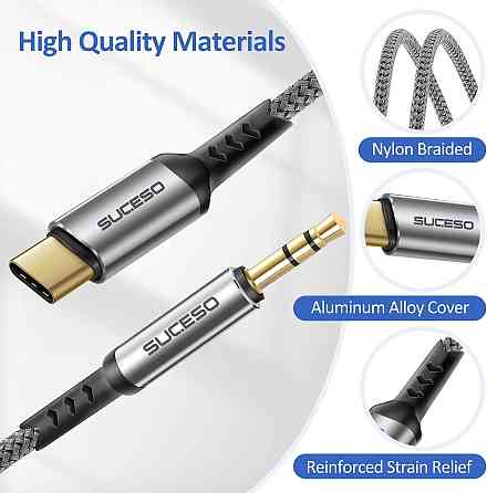 Стереокабель type C- Jack 3.5 (AUX) SUCESO 1,2 м Луцк