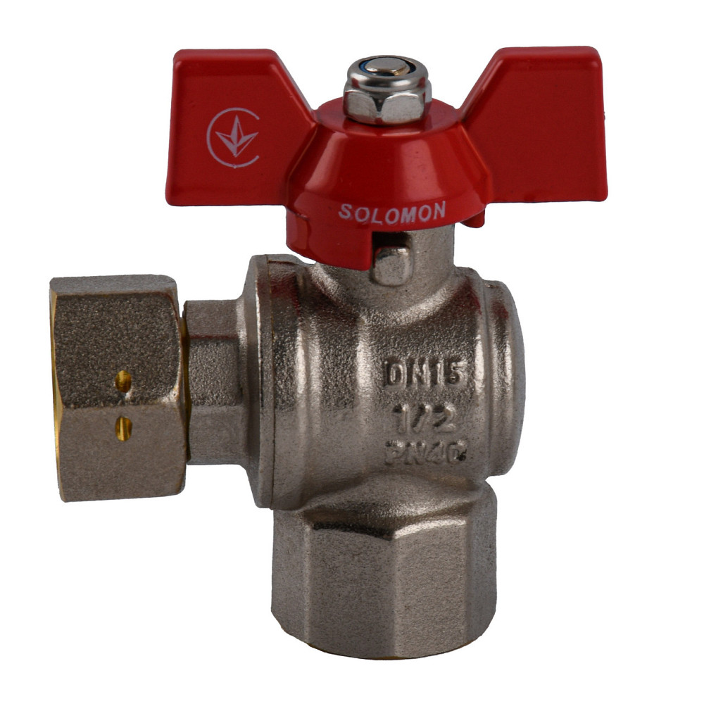 Кран кульовий кутовий з накидною гайкою SOLOMON 1/2″ ВВ PN40 (V3002-S) (000031949) Киев - изображение 1