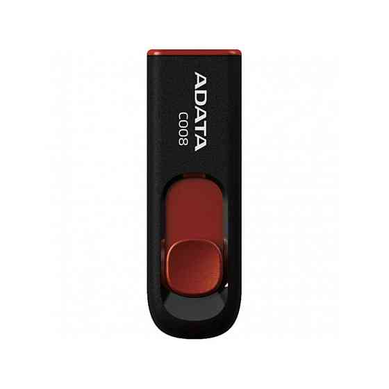 Флешка A-DATA USB накопичувач 2.0 C008 16Gb, колір чорний / червоний AC008-16G-RKD Одеса
