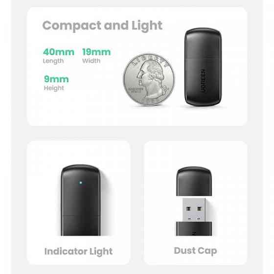 Адаптер WiFi UGREEN AC650 11ac Dual-Band USB 2.0 (CM448) (20204) Київ
