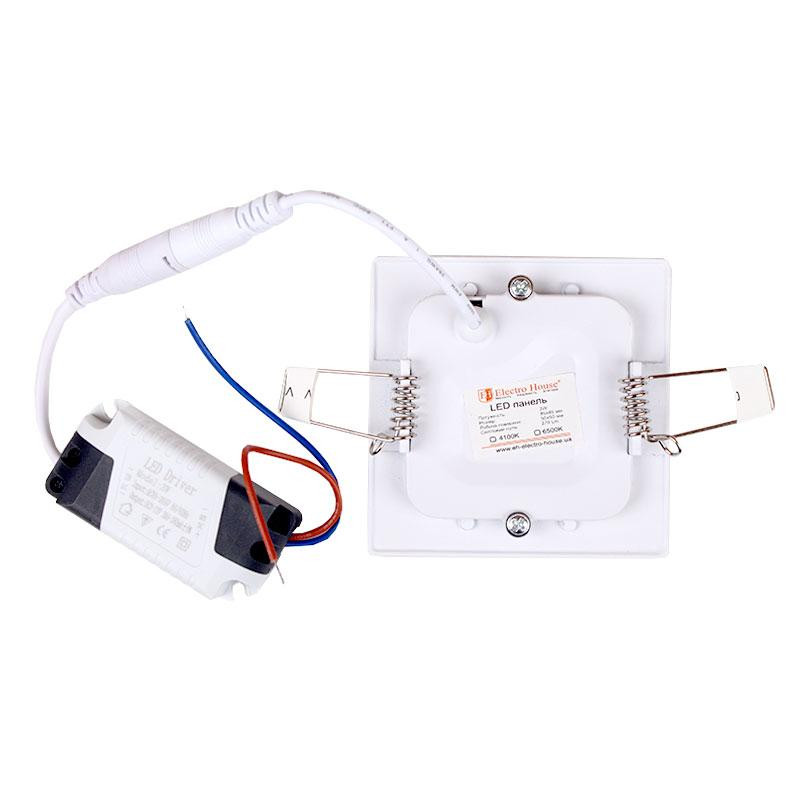 Потолочный светодиодный светильник встраиваемый квадратный 3 Вт 4100К Киев - изображение 3