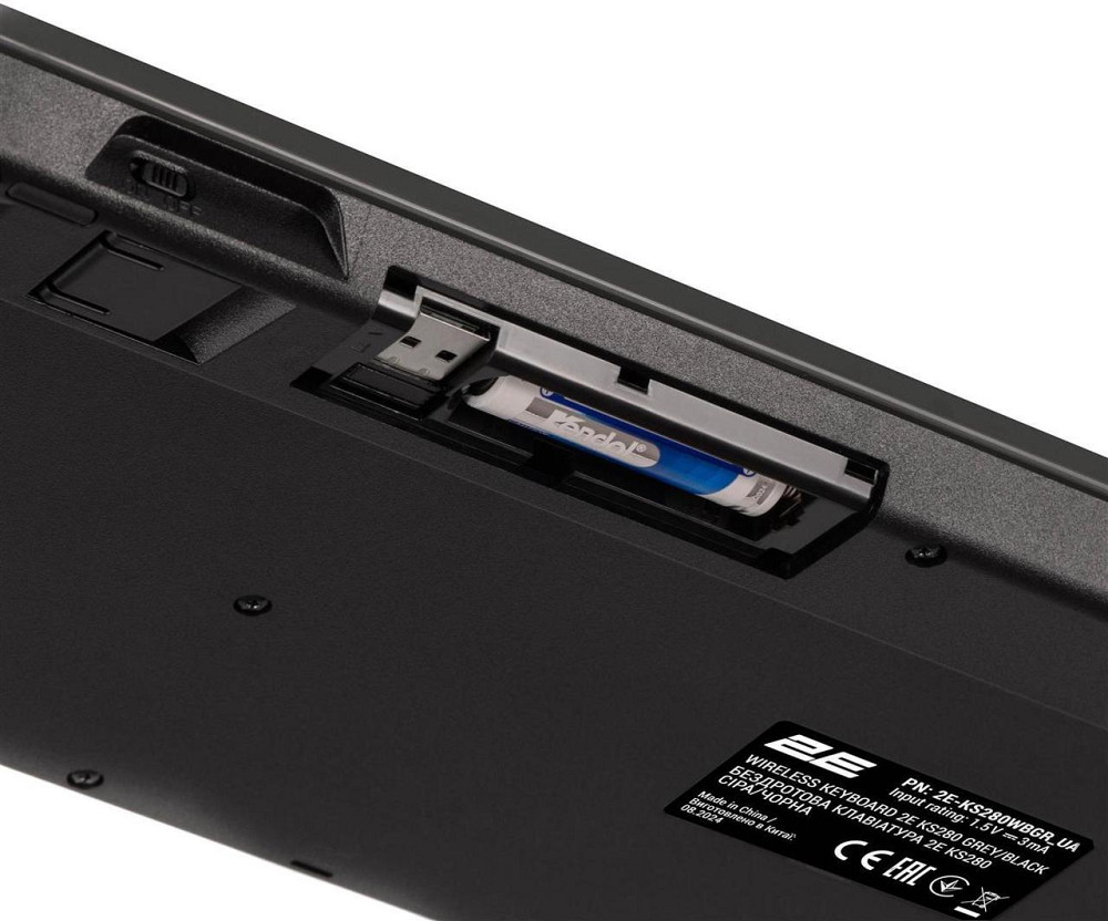 Клавіатура бездротова 2E KS280 WL/BT EN/UKR Grey/Black (2E-KS280WBGR_UA) ( Сірий ) Харьков - изображение 6