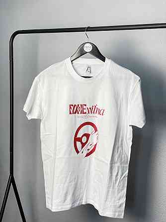 Футболка БОЖЕvilna белая с красным принтом Красный, L Черновцы