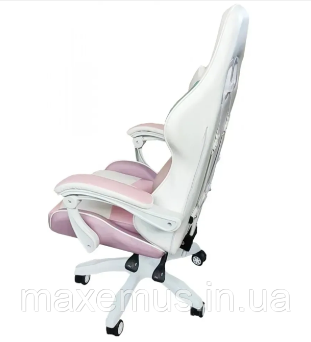 Геймерское раскладное кресло игровое для приставки профессиональное стул компьютерный Bonro B 8 1 3 розовый Мостиска - изображение 11