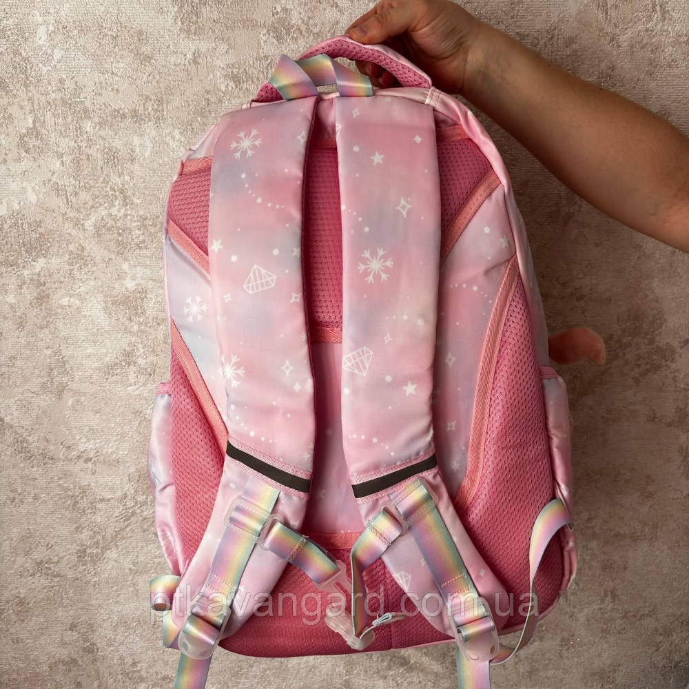 Рюкзак школьный подростковый (ортопедическая спинка, брелок) розовый C 65508 Хмельницкий - изображение 2