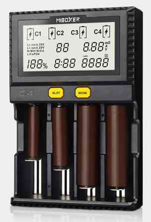 Професійний зарядний пристрій Miboxer C4-12 LCD 4 слоти для Li-Ion, Ni-Mh та Ni-Cd акумуляторів Вінниця