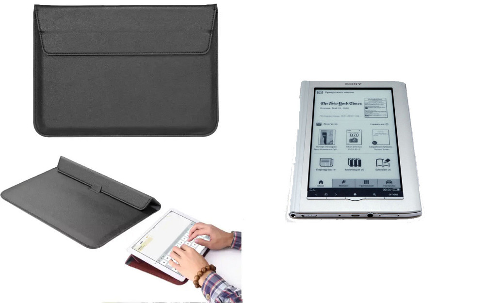 Чехол-конверт VitoCase для SONY PRS-950, с функцией подставки для книги Черный Киев - изображение 1