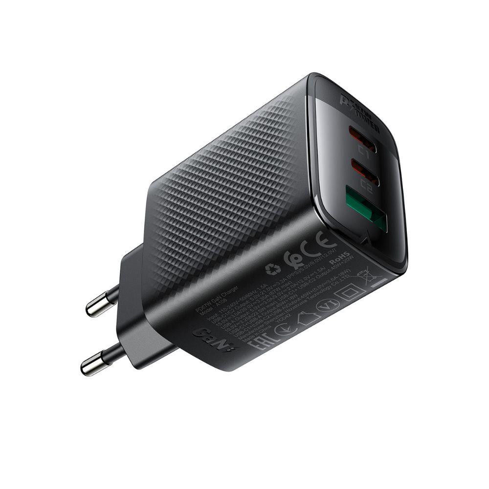 Сетевое зарядное устройство ACEFAST A108 PD67W GaN (2*USB-C+USB-A) charger Black Киев - изображение 1