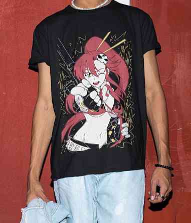 Футболка для мальчика аниме Йоко Тенген Топпа Гуррен оверсайз (рост от 165 до 180 ) Черний AnimeJ0918m Днепр