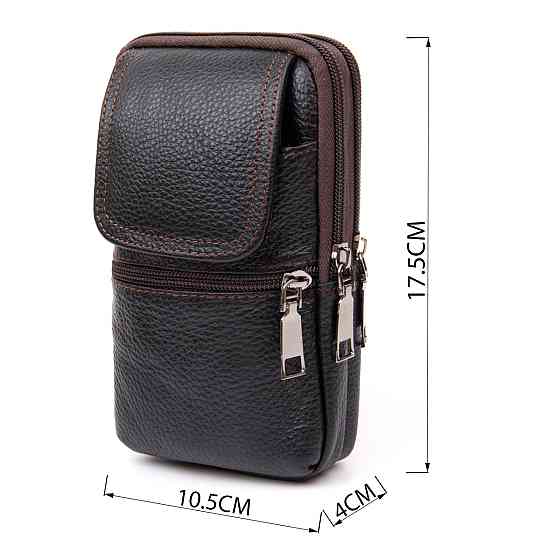 Сумка унісекс на пояс на два відділення Vintage 20427 Коричнева Київ