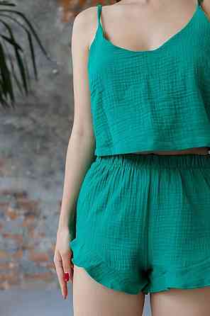 Жіноча піжама майка з шортами Зелений M Харків