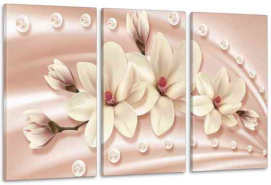 Модульная картина Цветы Абстракция Art-60_3А 70x130 см Киев