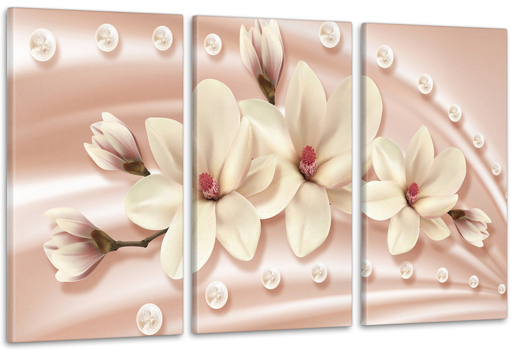 Модульная картина Цветы Абстракция Art-60_3А 70x130 см Киев - изображение 1