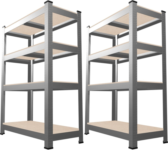 Набор из 2-х металлических стеллажей (150 x 70 x 30 см) 4 полки, погрузка - 150 кг на полку, Серый Киев