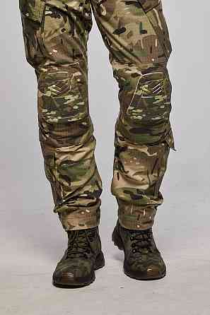 Тактичні чоловічі літні штурмові посилені штани  мультикам ріп стоп з наколінників і липучками під коліно Львів