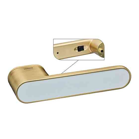 Ручки з магнітним механізмом безрозетні Gavroche GRclick Gold SB/W сатинове золото з білою вставкою Київ