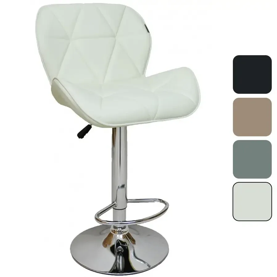 Барный стул со спинкой Bonro B-087 экокожа регулируемый стульчик кресло для кухни, барной стойки Белый Киев - изображение 1