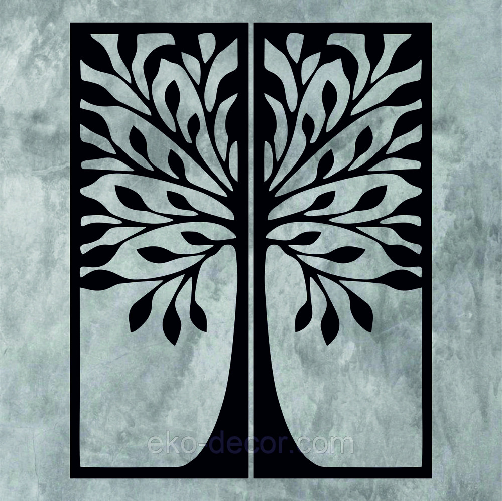 Декоративное настенное 3D Панно «Дерево» Декор на стену с объемом 70*55 (2 шт), Черный Киев - изображение 6