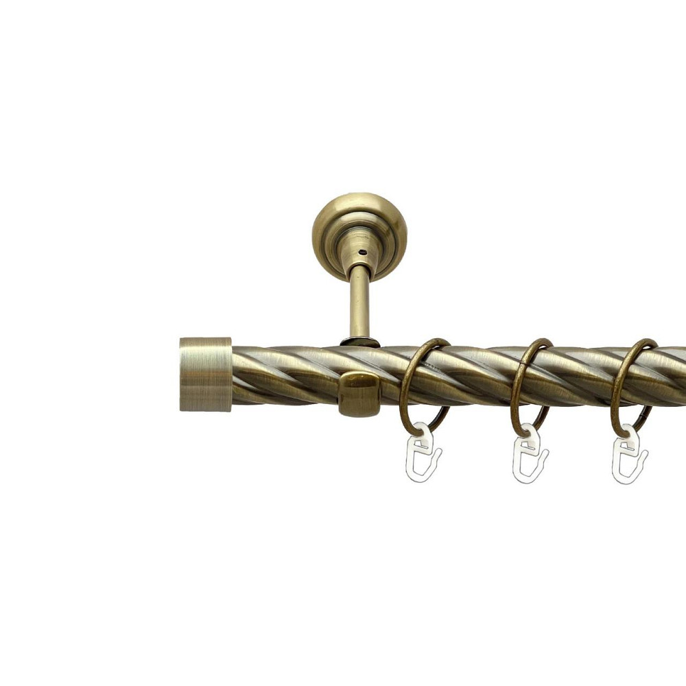 Карниз Orvit Заглушка металевий однорядний відкритий скручена труба кільце металеве Антик 25 мм 240 см (00-00025730) Львів - фото 1