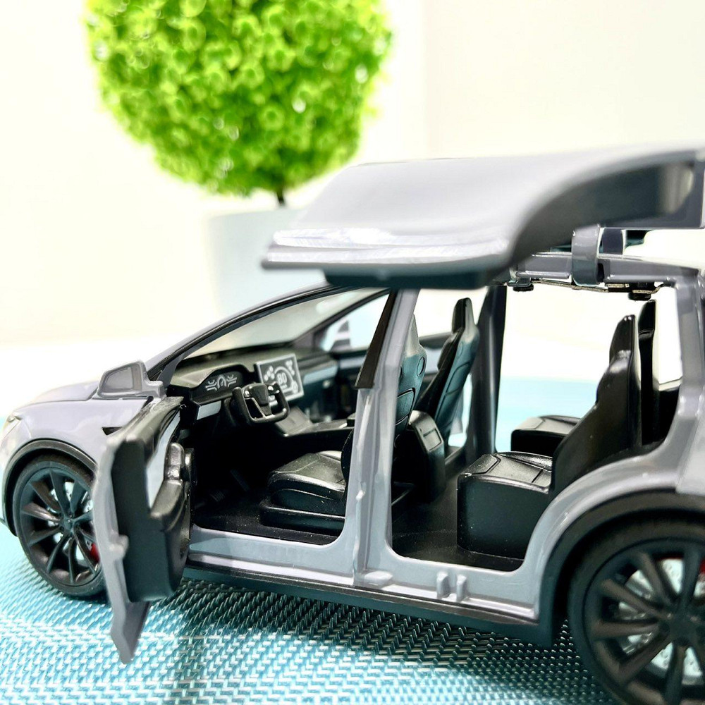 Машина Автосвіт Tesla Model X інерційна відчиняються двері капот багажник 17см Сіра (AP-2004) Чернигов - изображение 8