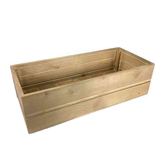 Ящик садовый декоративный для цветов или для хранения вещей из натурального дерева 55х24,5х15,5 см Каменец-Подольский