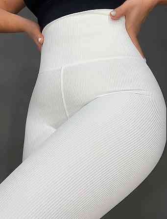 Лосини жіночі A-N 26001 в рубчик з широким поясом білі, білий, M Київ