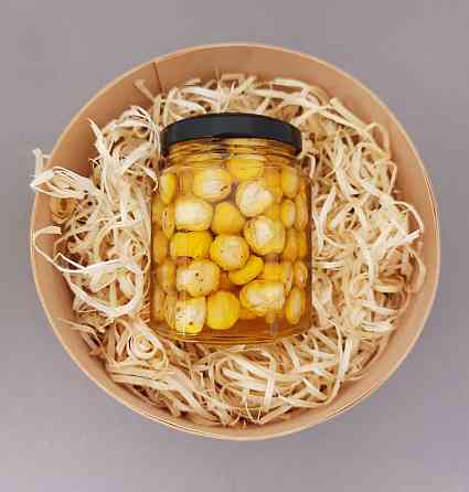 Подарунковий набір № 20 фундук з медом в індивідуальній шпоновій коробочці Одеса