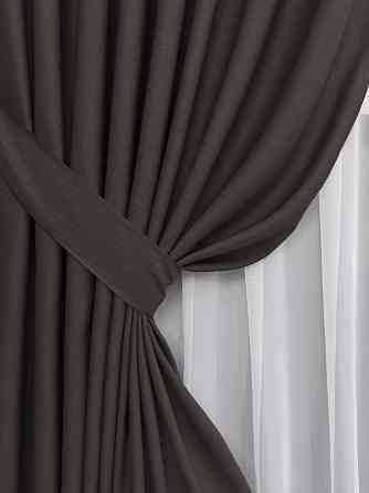 Комплект готовых штор VR-Textil Рогожка TERRA LUXE № 2066ш Венге 200х270 см 2 шт (32-465) Киев