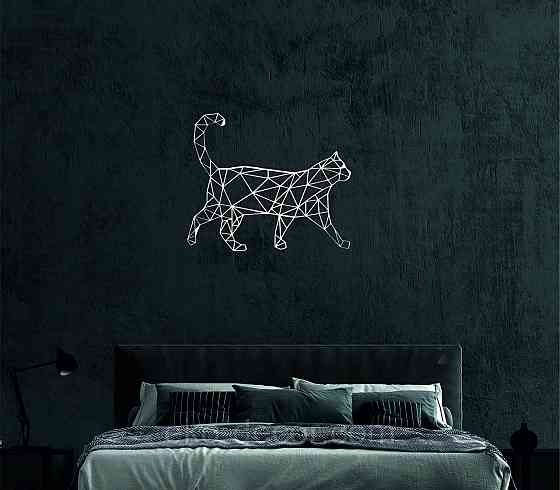 Декоративное настенное Панно «Кот» Декор на стену 50*42 см, Белый Киев