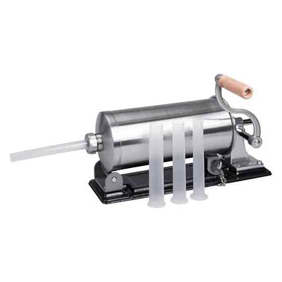 Шприц для колбасы ручной 2 л горизонтальный колбасный шприц для фарша 4 насадки 16788-3 Киев