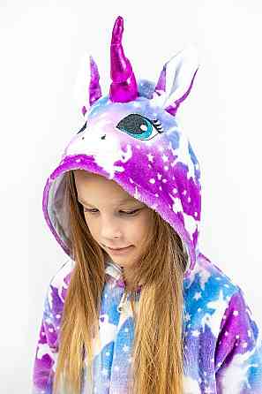 Детская пижамкигуруми детский и подростковый Единорог, фиолетовый, пижама -  комбинезон на молнии домашний топ Киев