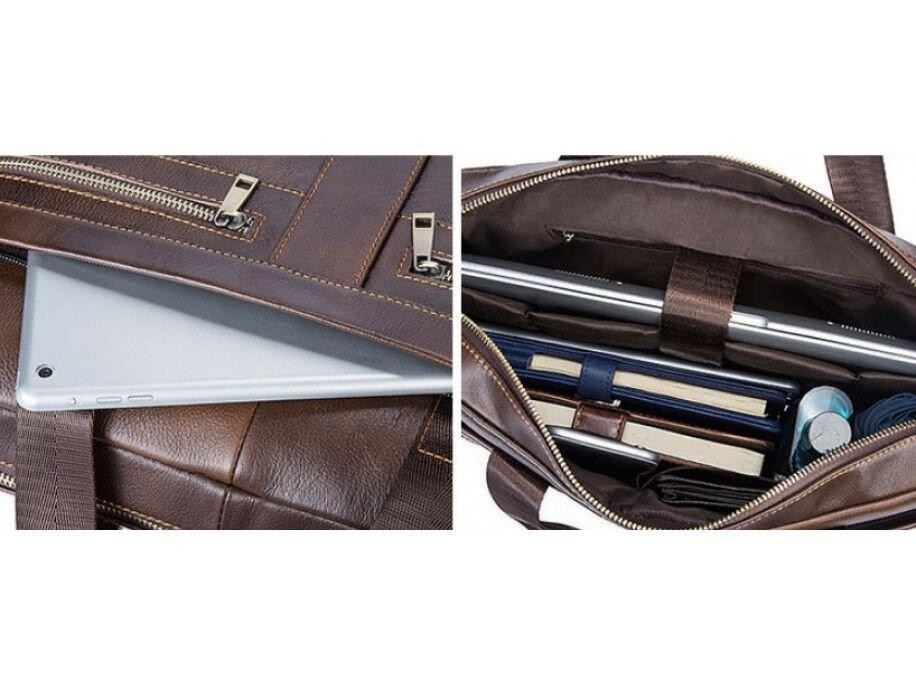 Сумка чоловіча Vintage 14626 шкіряна Коричнева Київ - фото 3