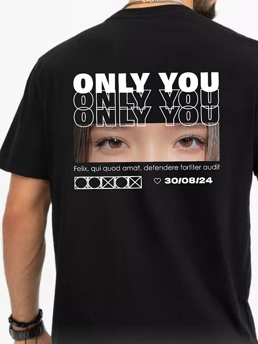 Футболка WIFEY, ONLY YOU, MY GIRLFRIEND с личными фото и текстом | Персонализированный дизайн Черновцы - изображение 3