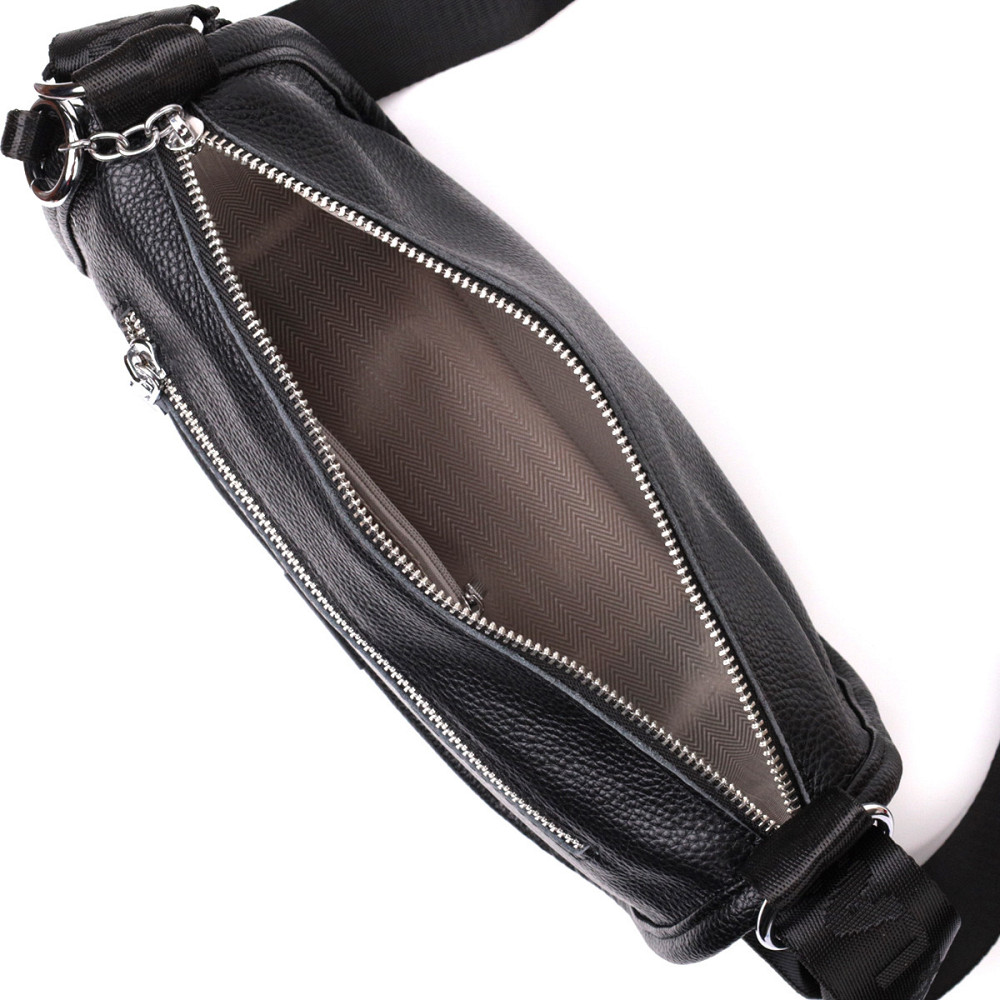 Женская сумка с округленными краями из натуральной кожи Vintage 22253 Черная Киев - изображение 6