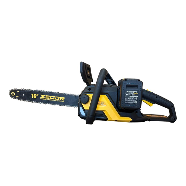 Пила ланцюгова акумуляторна Zegor CSPB-21BL-16 PROFESSIONAL : шина 405 мм (акум 2шт-21V 4.0Ah і зарядка) Київ - фото 7