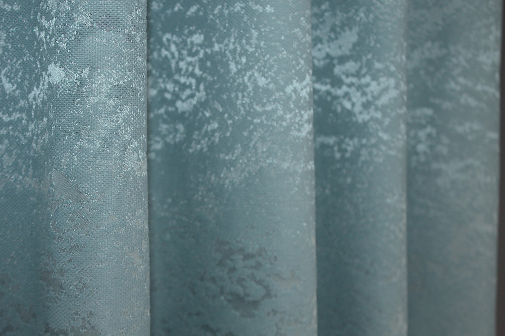 Комплект коротких штор VR-Textil Льон мармур Pavliani № 1371ш 130х170 см 2 шт Темно-блакитний (35-0060) Київ - фото 6